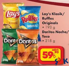 LAYS/RUFFLES/DORİTOS/ PATATES/MISIR CİPSİ ÇEŞİTLERİ fiyat ve kampanya bilgisi
